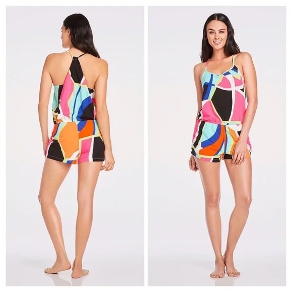 Fabletics Geometric Print Neema Romper, size Small - Picture 1 of 6